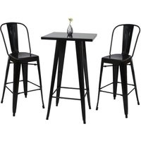 Set Stehtisch + 2x Barhocker HHG 866, Barhocker Bartisch, Metall Industriedesign schwarz Set Stehtisch + 2x Barhocker HHG 866, Barhocker Bartisch, Metall Industriedesign schwarz von HHG