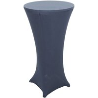 Set Stehtisch + Stehtischhusse HHG 097, Bistrotisch Tischhusse, klappbar höhenverstellbar ø 60cm Husse anthrazit-grau von HHG