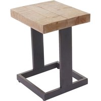 Sitzhocker HHG 801, Hocker Fußhocker Holzhocker, Tanne Holz rustikal massiv MVG-zertifiziert 48x36x32cm - brown von HHG