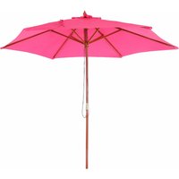 Sonnenschirm Lissabon, Gartenschirm Marktschirm, ø 3m Polyester/Holz pink - pink von HHG