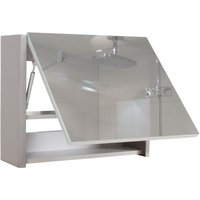 Spiegelschrank HHG 617, Wandspiegel Badspiegel Badezimmer, aufklappbar hochglanz 48x59cm grau - grey von HHG