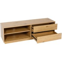 HHG - TV-Rack 120, Fernsehtisch Lowboard Kommode, Schublade, mdf 42x140x40cm - brown von HHG