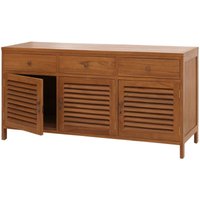 HHG - Teak-Badezimmerkommode 776, Badschrank Waschtisch, hochwertiges B-Grade-Teak (Kernholz, 20-30 Jahre), 81x155x50cm von HHG