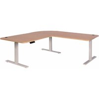 Tischplatte HHG 775 für Eck-Schreibtisch, Schreibtischplatte, 90° hellbraun - brown von HHG