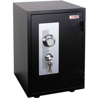 HHG - Tresor 399, feuerfest (60min) Safe Geldschrank Doppelbolzenverriegelung, 44kg Metall 52x36x39cm 20L schwarz von HHG