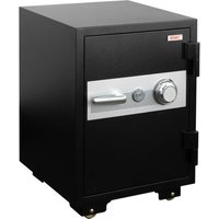 HHG - Tresor 401, feuerfest (60min) Safe Geldschrank Doppelbolzenverriegelung, 84kg Metall 68x48x47cm 48L schwarz von HHG