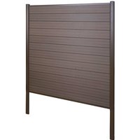 WPC-Sichtschutz Savoie, Windschutz Zaun, Alu-Pfosten zum Einbetonieren Basiselement, 190cm braun - brown von HHG