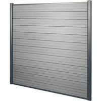 HHG - WPC-Sichtschutz Savoie, Windschutz Zaun, Alu Premium Basiselement, 1,90m grau von HHG