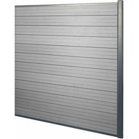 HHG - WPC-Sichtschutz Savoie, Windschutz Zaun, Alu Premium Erweiterungselement, 1,85m grau - grey von HHG