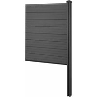 HHG - WPC-Sichtschutz Savoie, Zaun Windschutz, WPC-Pfosten zum Einbetonieren Erweiterungselement schmal, 98cm anthrazit HHG - WPC-Sichtschutz Savoie, Zaun Windschutz, WPC-Pfosten zum Einbetonieren Erweiterungselement schmal, 98cm anthrazit von HHG