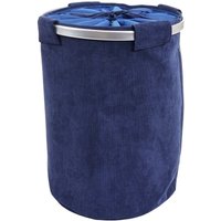 HHG - Wäschesammler 240, Laundry Wäschekorb Wäschebox Wäschesack Wäschebehälter mit Netz, 55x39cm 65l cord blau von HHG