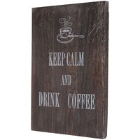 Wandschild Keep Calm, Dekoschild Holzschild, Shabby-Look Vintage 40x30cm - brown von HHG