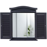 HHG - Wandspiegel Spiegelfenster mit Fensterläden 53x42x5cm dunkelgrau HHG - Wandspiegel Spiegelfenster mit Fensterläden 53x42x5cm dunkelgrau von HHG