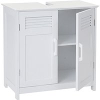 Waschbeckenunterschrank HHG 146, Badschrank 60x60x30cm weiß - white von HHG