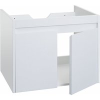 HHG - Waschbeckenunterschrank 632, Badezimmer Waschtisch Unterschrank, mvg Melamin 2 Türen 48x59x46cm weiß - white von HHG