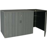 HHG - xl 1er-/2er-WPC-Mülltonnenverkleidung Erweiterung 040, Premium Mülltonnenbox, Metall Holzoptik grau HHG - xl 1er-/2er-WPC-Mülltonnenverkleidung Erweiterung 040, Premium Mülltonnenbox, Metall Holzoptik grau von HHG
