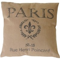 Zierkissen Paris, Sofakissen Deko-Kissen mit Füllung, braun 45x45cm - brown von HHG
