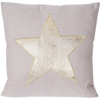 Zierkissen Stern, Sofakissen Deko-Kissen mit Füllung, Glanz-Effekt 45x45cm - brown von HHG