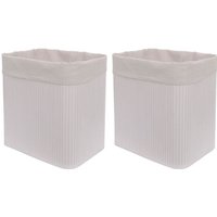 HHG - neuwertig] 2er-Set Aufbewahrungskorb 119, Korb Aufbewahrungsbox Ordnungsbox Sortierbox Regalkorb, Bambus 33x33x23cm weiß von HHG