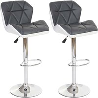 Neuwertig] 2er-Set Barhocker HHG 156, Barstuhl Tresenhocker, Kunstleder grau von HHG