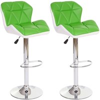 HHG - neuwertig] 2er-Set Barhocker 156, Barstuhl Tresenhocker, Kunstleder grün von HHG