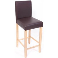HHG - neuwertig] 2er-Set Barhocker Cesena Leder braun, helle Füße von HHG