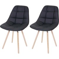 Neuwertig] 2er-Set Esszimmerstuhl HHG 668 ii, Stuhl Küchenstuhl, Retro 50er Jahre Design Kunstleder schwarz von HHG