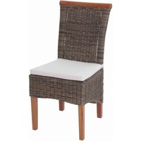 HHG - neuwertig] 2er-Set Esszimmerstuhl Sinio, Stuhl Küchenstuhl, Rattan mit Sitzkissen von HHG