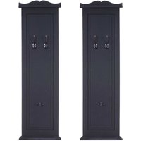 Neuwertig] 2er-Set Garderobe H33, Wandgarderobe Garderobenpaneel, Wandhaken Holz 109x28x4cm dunkelgrau lackiert - grey von HHG