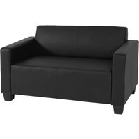 HHG - neuwertig] 2er Sofa Couch Moncalieri Loungesofa Kunstleder schwarz von HHG