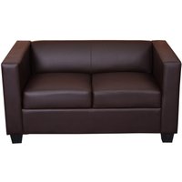 HHG - neuwertig] 2er Sofa Lille, Kunstleder braun von HHG
