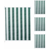 HHG - neuwertig] 4er-Set Rollo 474, Fensterrollo Seitenzugrollo Jalousie, 120x230cm Sonnenschutz blickdicht grün/weiß - multicolour von HHG