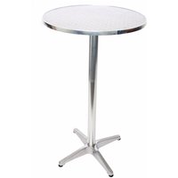 Neuwertig] Alu-Stehtisch + Bistrotisch, höhenverstellbar 70/110cm, Ø=60cm Basismodell - grey von HHG