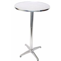 Neuwertig] Alu-Stehtisch höhenverstellbar 70/110cm, Ø=60cm klappbar, Fuß mit Betoneinguss - grey von HHG