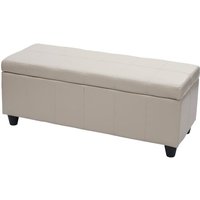 HHG - neuwertig] Aufbewahrungs-Truhe Kriens, Sitzbank Bank, Kunstleder, 45x114x45cm creme von HHG