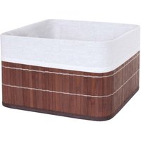 HHG - neuwertig] Aufbewahrungskorb 222, Korb Aufbewahrungsbox Ordnungsbox Sortierbox Regalkorb, Bambus braun von HHG