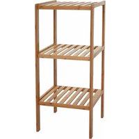 HHG - neuwertig] Badregal 550, Badezimmer Badschrank Standregal, Bambus 80x34x33cm - brown von HHG