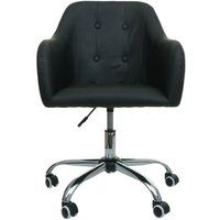 HHG - neuwertig] Bürostuhl 123, Drehstuhl Schreibtischstuhl Computerstuhl Bürosessel Stuhl, mit Armlehne Kunstleder schwarz von HHG