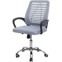 HHG - neuwertig] Bürostuhl 203, Schreibtischstuhl Computerstuhl, ergonomische Rückenlehne, Netzbezug Stoff/Textil grau - grey von HHG