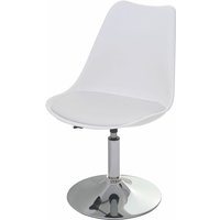 HHG - neuwertig] Drehstuhl Vaasa T501, Stuhl Küchenstuhl, höhenverstellbar, Kunstleder weiß, Chromfuß - white von HHG