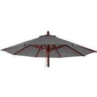 Neuwertig] Ersatz-Bezug für Gastronomie Holz-Sonnenschirm HHG 667, Sonnenschirmbezug Ersatzbezug, rund Ø4m Polyester 3kg anthrazit von HHG