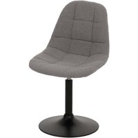HHG - neuwertig] Esszimmerstuhl 898, Küchenstuhl Stuhl Drehstuhl, Stahl mvg Stoff/Textil Bouclé (450g/m²) grau von HHG