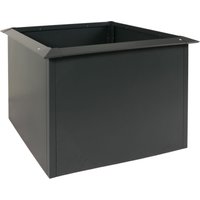 HHG - neuwertig] Hochbeet 186, Metallhochbeet Gemüsebeet Blumenkasten Pflanzkübel, Schneckenkante 78x110x110cm Eisen 44kg, anthrazit von HHG