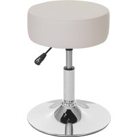 HHG - neuwertig] Hocker 173, Sitzhocker Schminkhocker, höhenverstellbar ø 35cm Kunstleder, creme von HHG