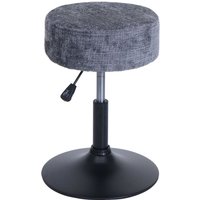 Neuwertig] Hocker HHG 827, Sitzhocker Schminkhocker, höhenverstellbar drehbar ø 37cm Stoff Chenille (465g/m²) mvg dunkelgrau von HHG