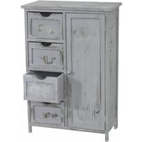 Neuwertig] Kommode HHG 044, Schrank Schubladenkommode, Shabby-Look Vintage 82x55x30cm grau - grey von HHG