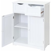 Neuwertig] Kommode HHG 596, Schubladenschrank Schrank, 2 Schubladen und 2 Türen 80x70x35cm weiß - white von HHG