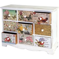 Neuwertig] Kommode Arnhem, Schubladenschrank Shabby-Look, Vintage, 9 Schubladen 60x79x30cm - multicolour von HHG