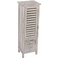 HHG - neuwertig] Kommode Schrank, 90x30x25cm, Shabby-Look, Vintage weiß - white von HHG