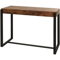 HHG - neuwertig] Konsolentisch 701, Telefontisch Arbeitstisch Beistelltisch Ablagetisch, Metall 81x100x40cm dunkle Wildeiche - brown von HHG